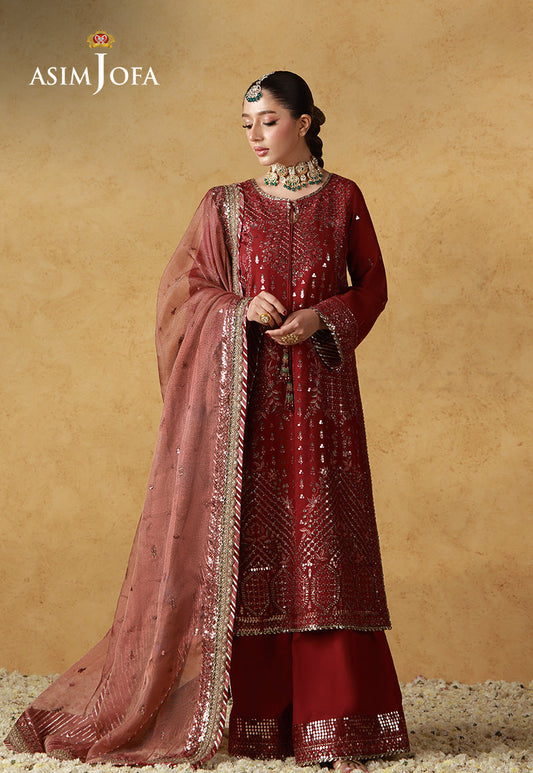 AJULN-07 Embroidered Cotton Silk Unstitched 3 Pcs