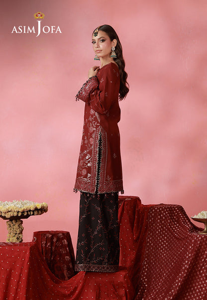 AJUFC-12 Embroidered Boski Silk Unstitched 2 Pcs