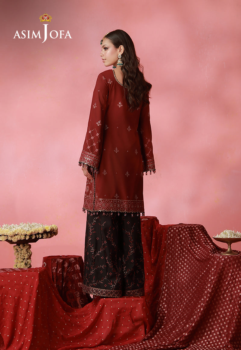 AJUFC-12 Embroidered Boski Silk Unstitched 2 Pcs