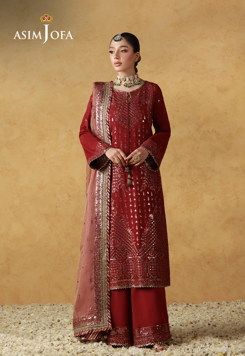 AJULN-07 Embroidered Cotton Silk Unstitched 3 Pcs