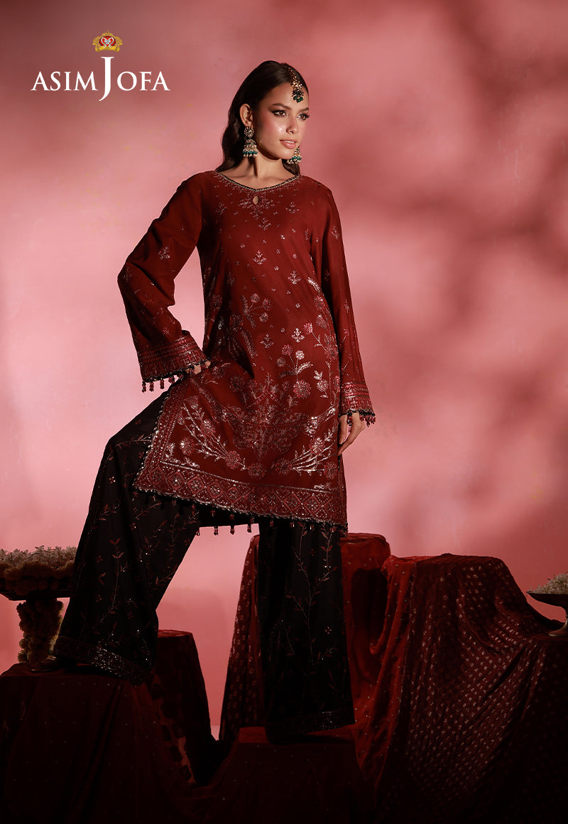 AJUFC-12 Embroidered Boski Silk Unstitched 2 Pcs