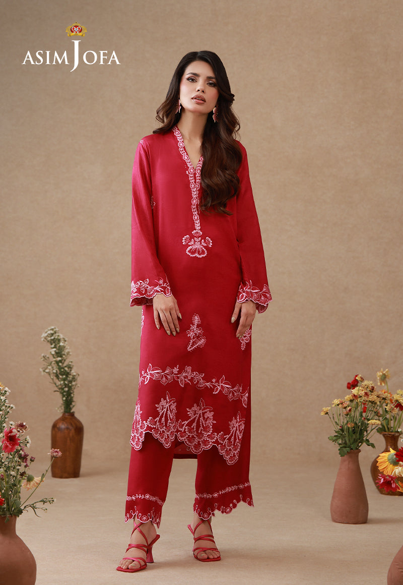 AJPB-327 Embroidered Cotton Silk Stitched 2pcs
