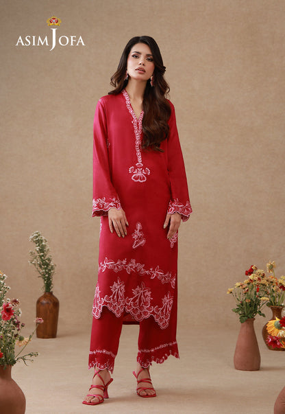 AJPB-327 Embroidered Cotton Silk Stitched 2pcs