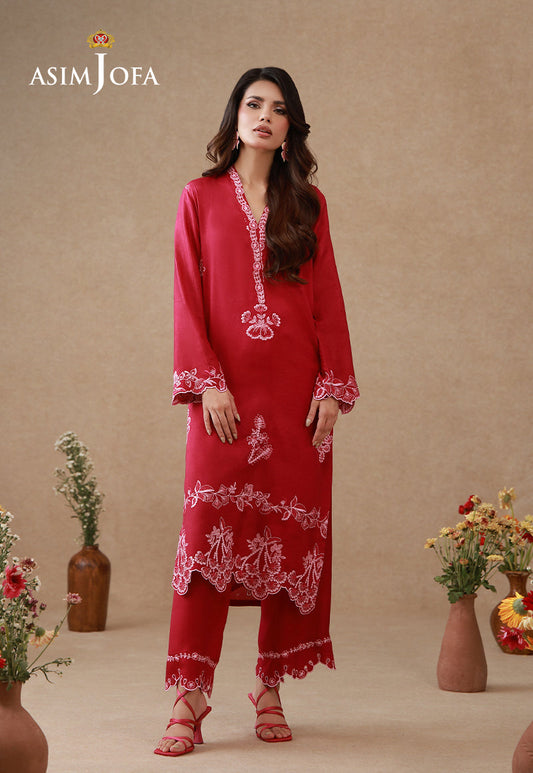 AJPB-327 Embroidered Cotton Silk Stitched 2pcs