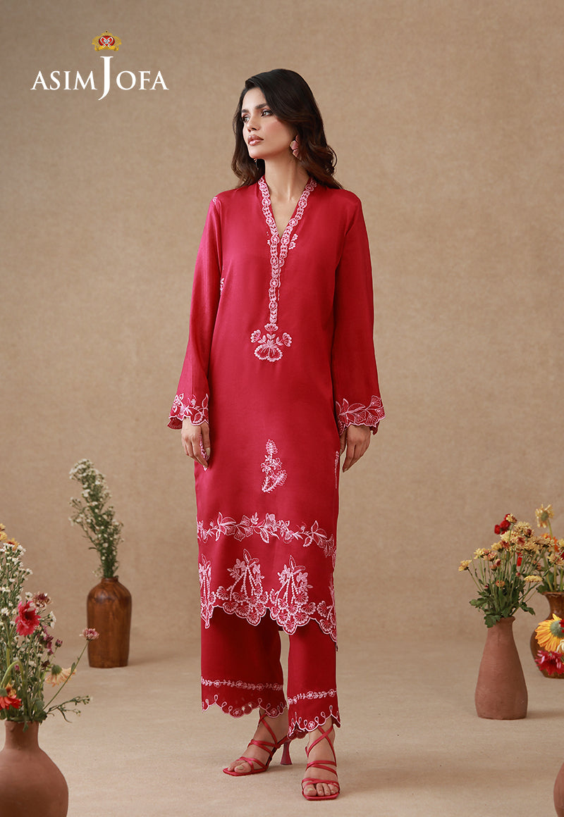 AJPB-327 Embroidered Cotton Silk Stitched 2pcs