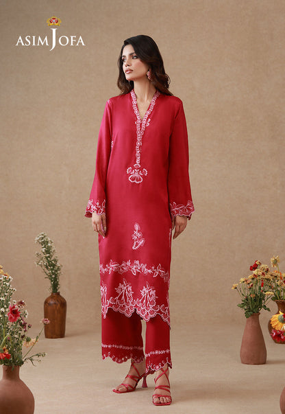AJPB-327 Embroidered Cotton Silk Stitched 2pcs