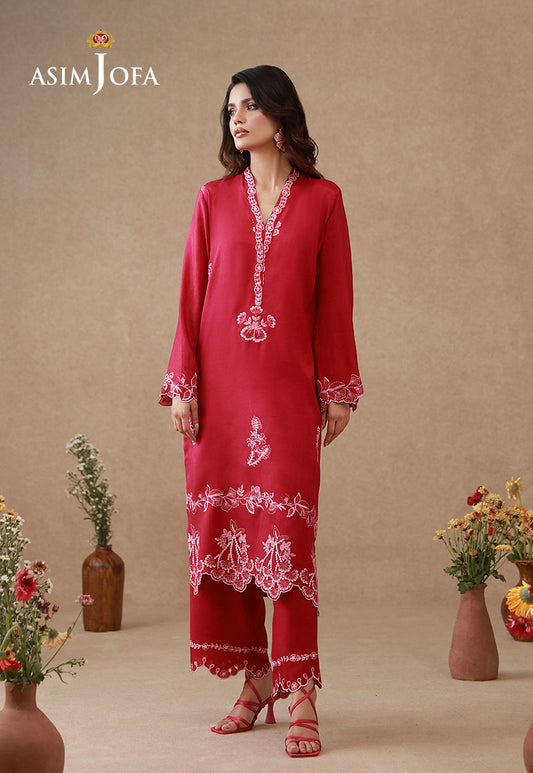 AJPB-327 Embroidered Cotton Silk Stitched 2pcs