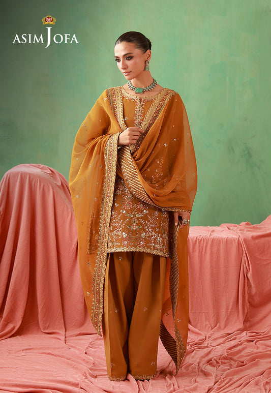 AJULFH-10 Embroidered Chiffon Unstitched 3 Pcs