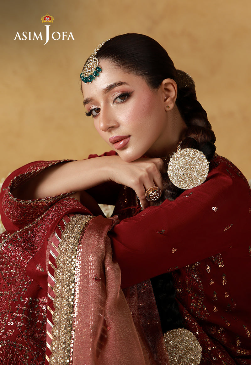 AJULN-07 Embroidered Cotton Silk Unstitched 3 Pcs