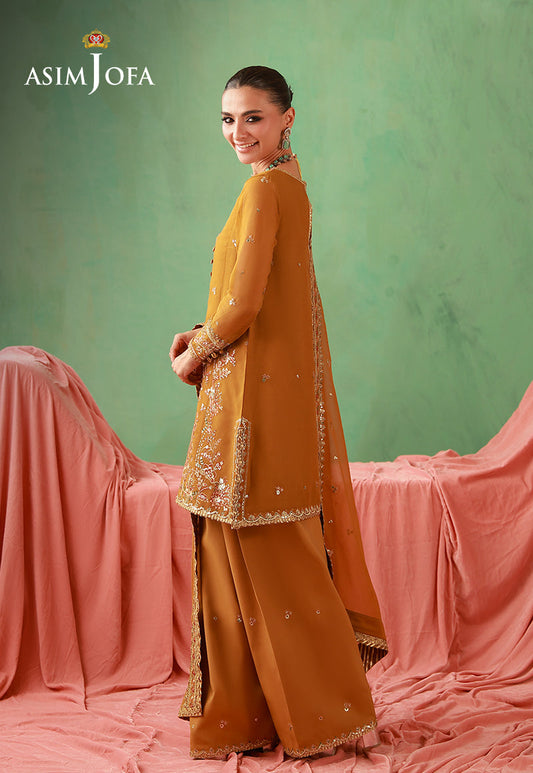AJULFH-10 Embroidered Chiffon Unstitched 3 Pcs