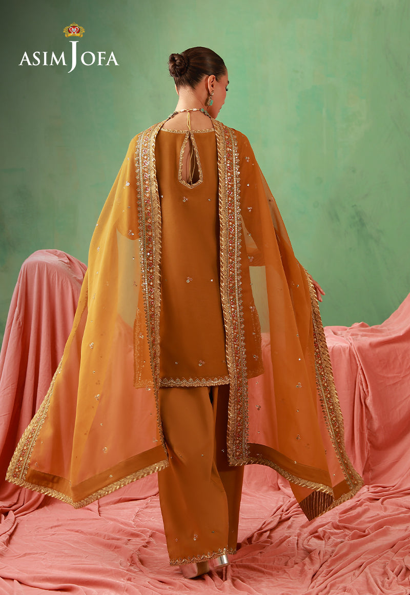AJULFH-10 Embroidered Chiffon Unstitched 3 Pcs