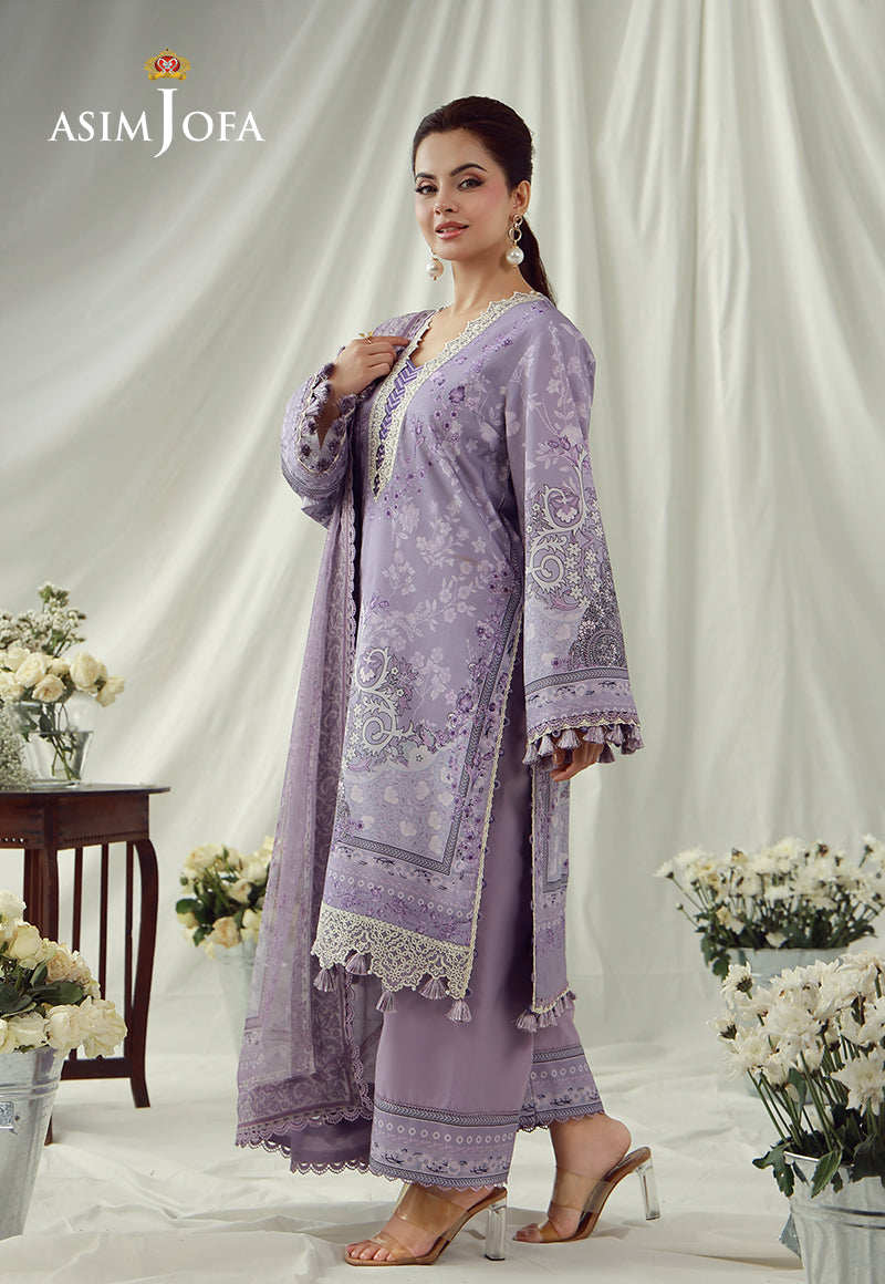 AJUBEP-08 Printed Embroidered Cambric Unstitched 3 Pcs