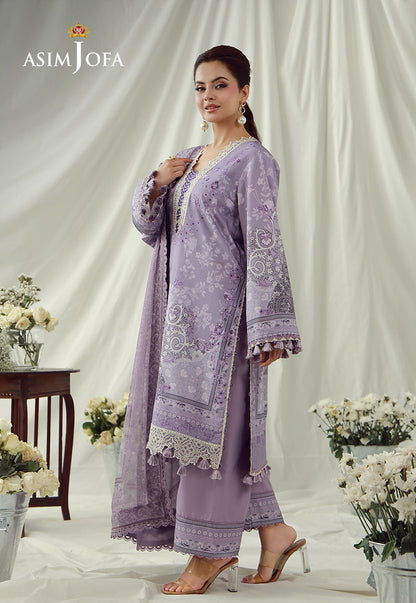 AJUBEP-08 Printed Embroidered Cambric Unstitched 3 Pcs
