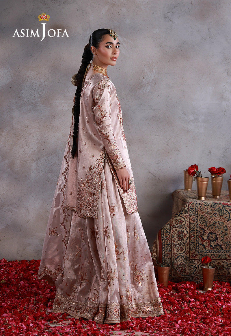 AJULN-15 Embroidered Zari Tissue Net Unstitched 3 Pcs