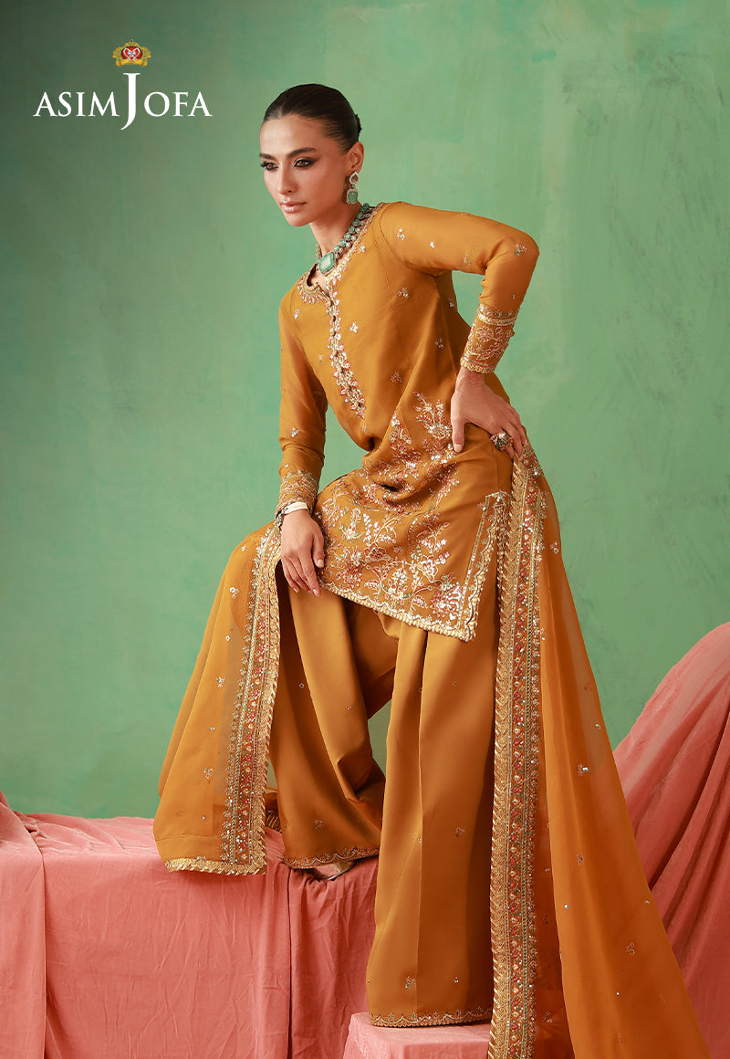AJULFH-10 Embroidered Chiffon Unstitched 3 Pcs