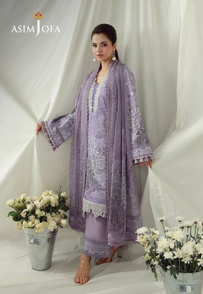 AJUBEP-08 Printed Embroidered Cambric Unstitched 3 Pcs