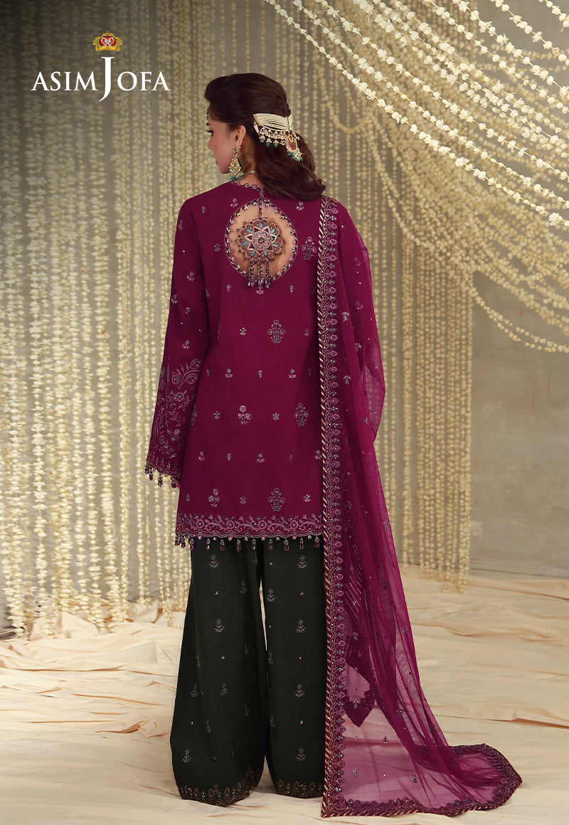 AJULFE-05 Embroidered Raw Silk Unstitched 3 Pcs