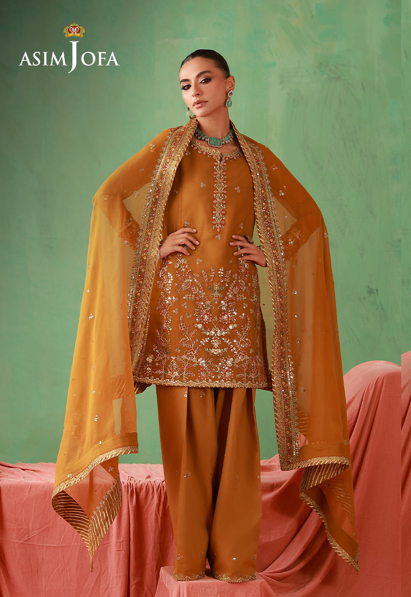AJULFH-10 Embroidered Chiffon Unstitched 3 Pcs