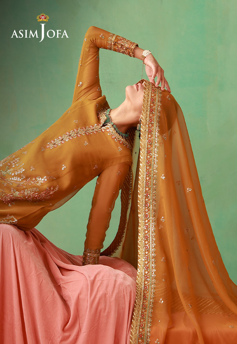 AJULFH-10 Embroidered Chiffon Unstitched 3 Pcs