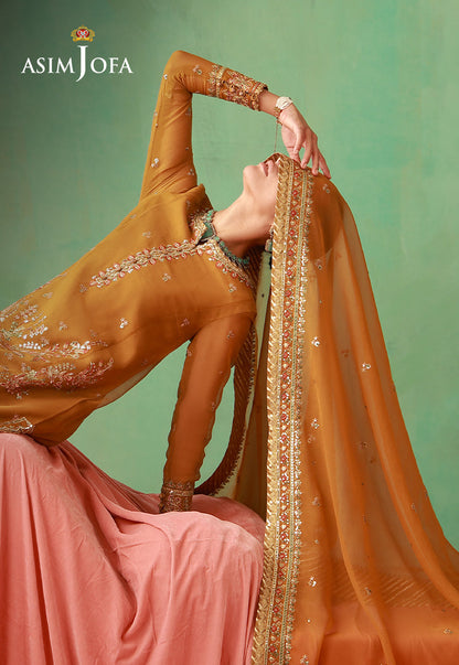 AJULFH-10 Embroidered Chiffon Unstitched 3 Pcs