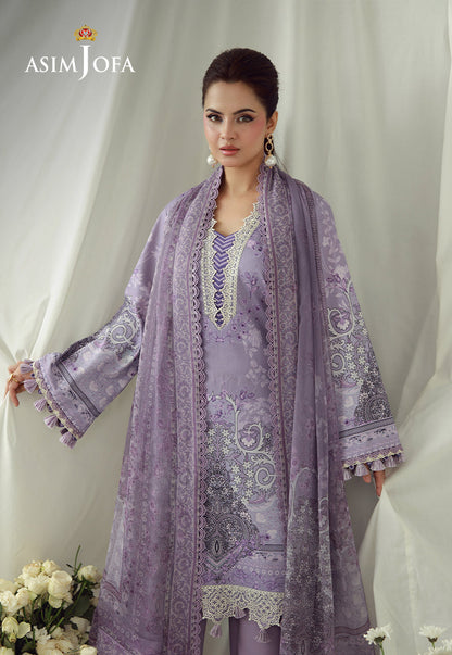AJUBEP-08 Printed Embroidered Cambric Unstitched 3 Pcs