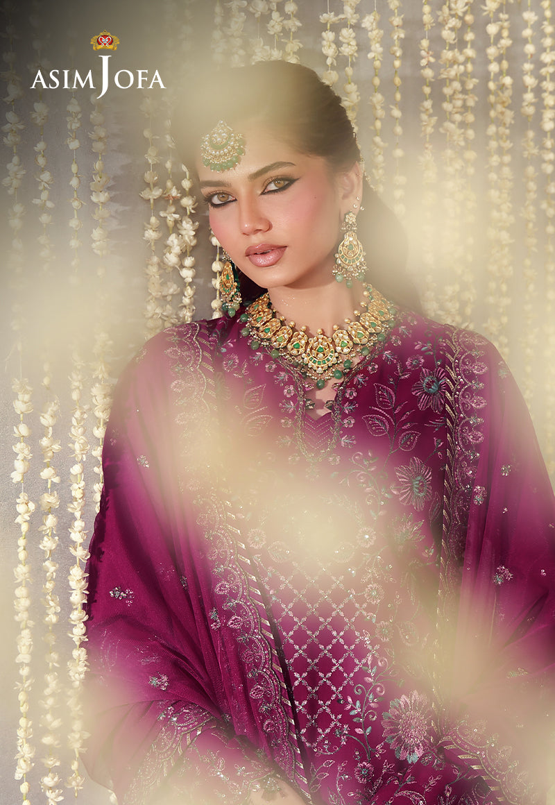 AJULFE-05 Embroidered Raw Silk Unstitched 3 Pcs
