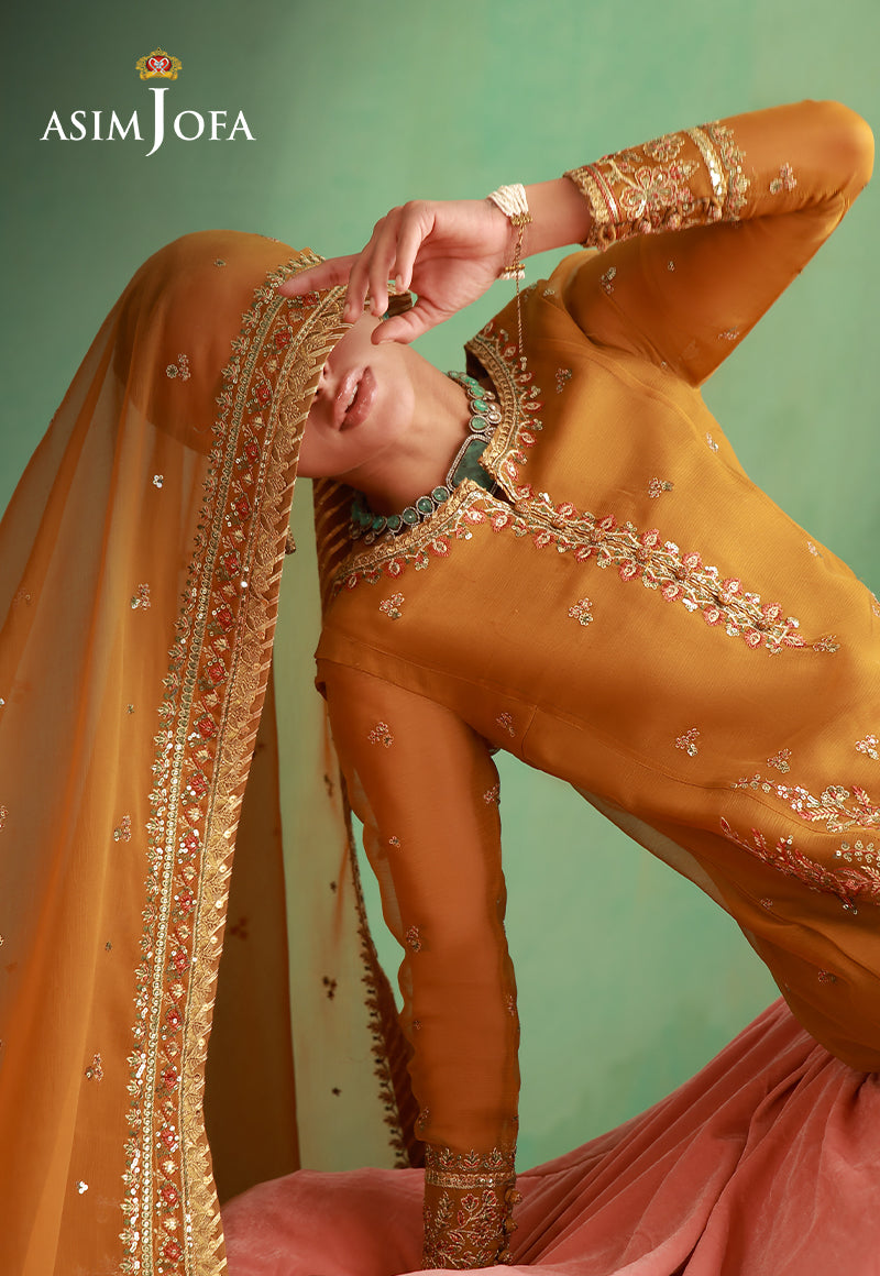 AJULFH-10 Embroidered Chiffon Unstitched 3 Pcs