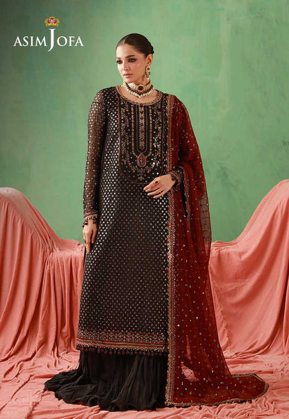 AJULFH-01 Embroidered Chiffon Unstitched 3 Pcs