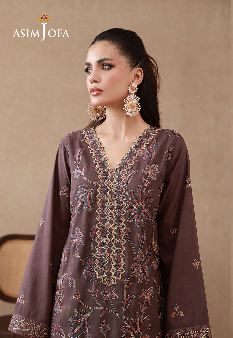 AJPB-324 Embroidered Raw Silk Stitched 2pcs
