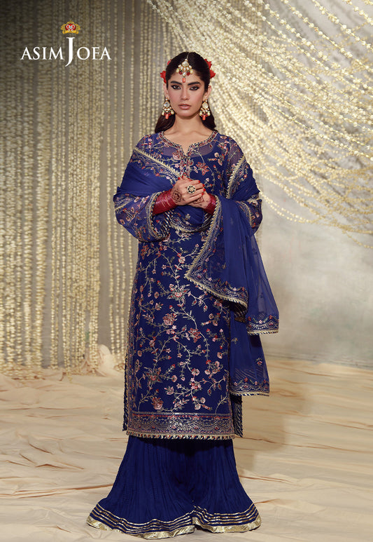AJULFE-10 Embroidered Chiffon Unstitched 3 Pcs