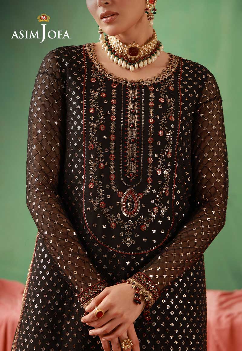 AJULFH-01 Embroidered Chiffon Unstitched 3 Pcs