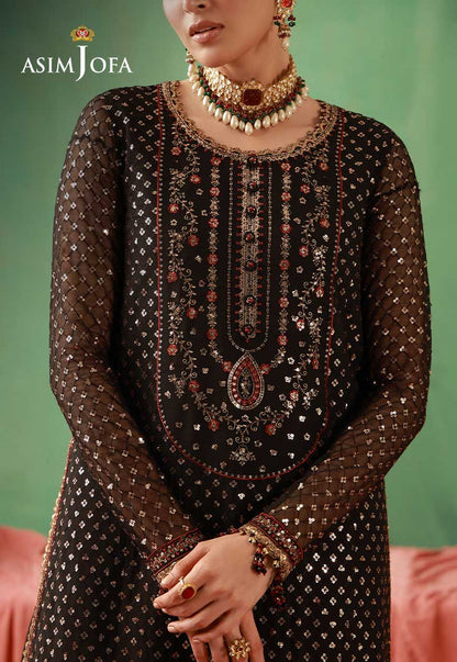 AJULFH-01 Embroidered Chiffon Unstitched 3 Pcs