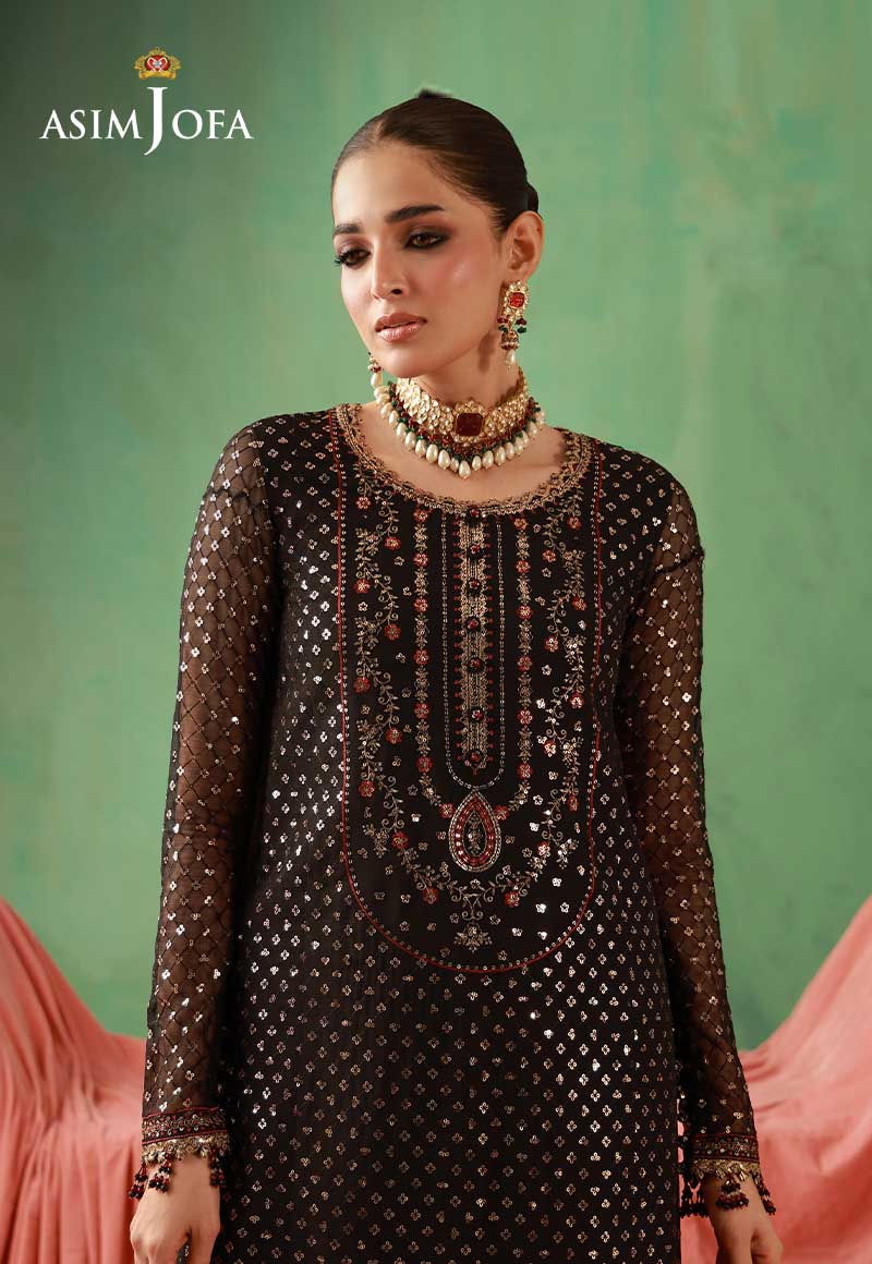 AJULFH-01 Embroidered Chiffon Unstitched 3 Pcs