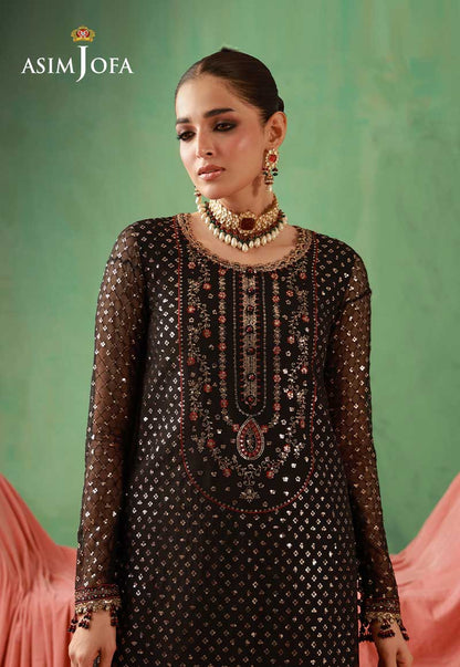 AJULFH-01 Embroidered Chiffon Unstitched 3 Pcs