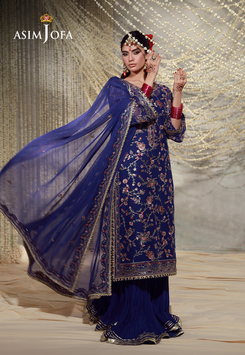 AJULFE-10 Embroidered Chiffon Unstitched 3 Pcs