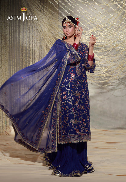 AJULFE-10 Embroidered Chiffon Unstitched 3 Pcs
