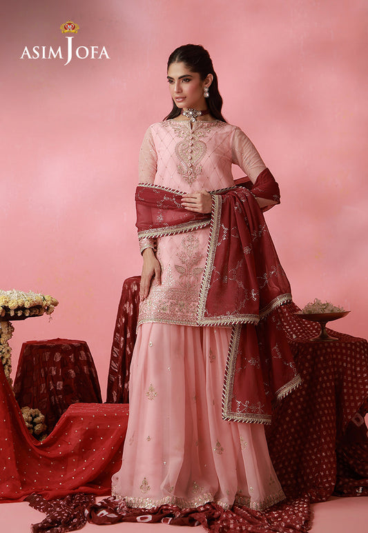 AJUFC-21 Embroidered Chiffon Unstitched 3 Pcs