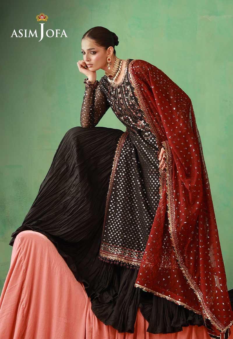 AJULFH-01 Embroidered Chiffon Unstitched 3 Pcs