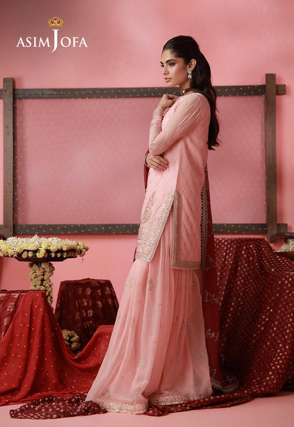 AJUFC-21 Embroidered Chiffon Unstitched 3 Pcs
