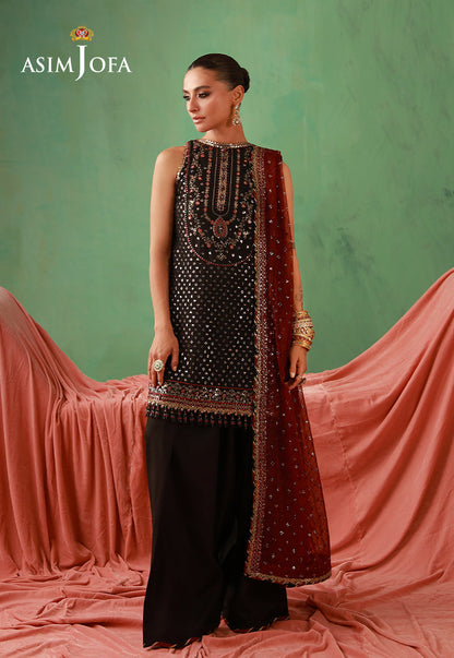 AJULFH-01 Embroidered Chiffon Unstitched 3 Pcs
