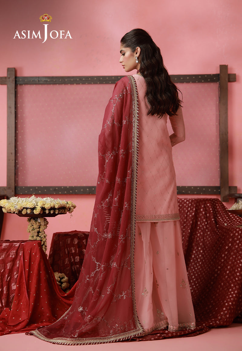 AJUFC-21 Embroidered Chiffon Unstitched 3 Pcs