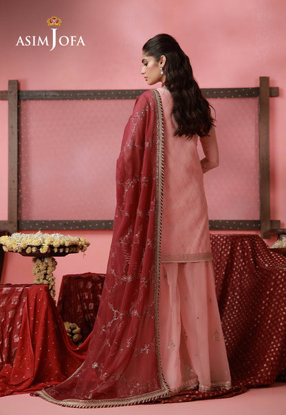 AJUFC-21 Embroidered Chiffon Unstitched 3 Pcs