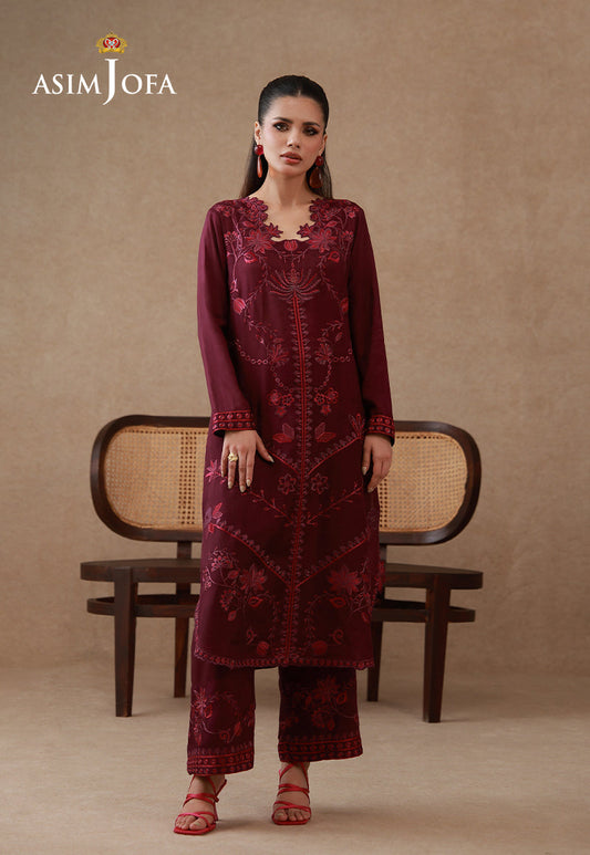 AJPB-326 Embroidered Cotton Silk Stitched 2pcs