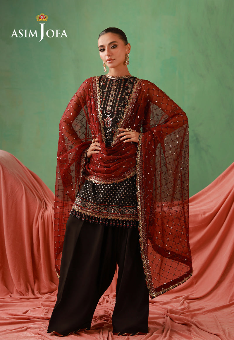 AJULFH-01 Embroidered Chiffon Unstitched 3 Pcs