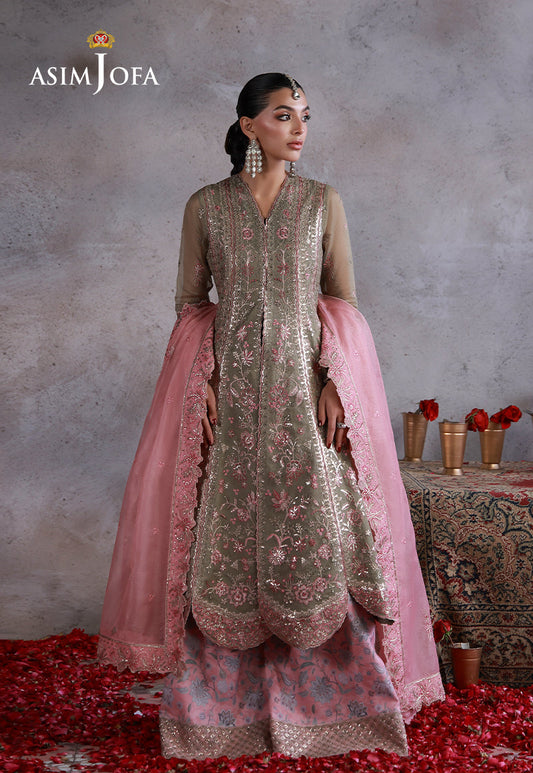 AJULN-02 Embroidered Javeria Net Unstitched 3 Pcs