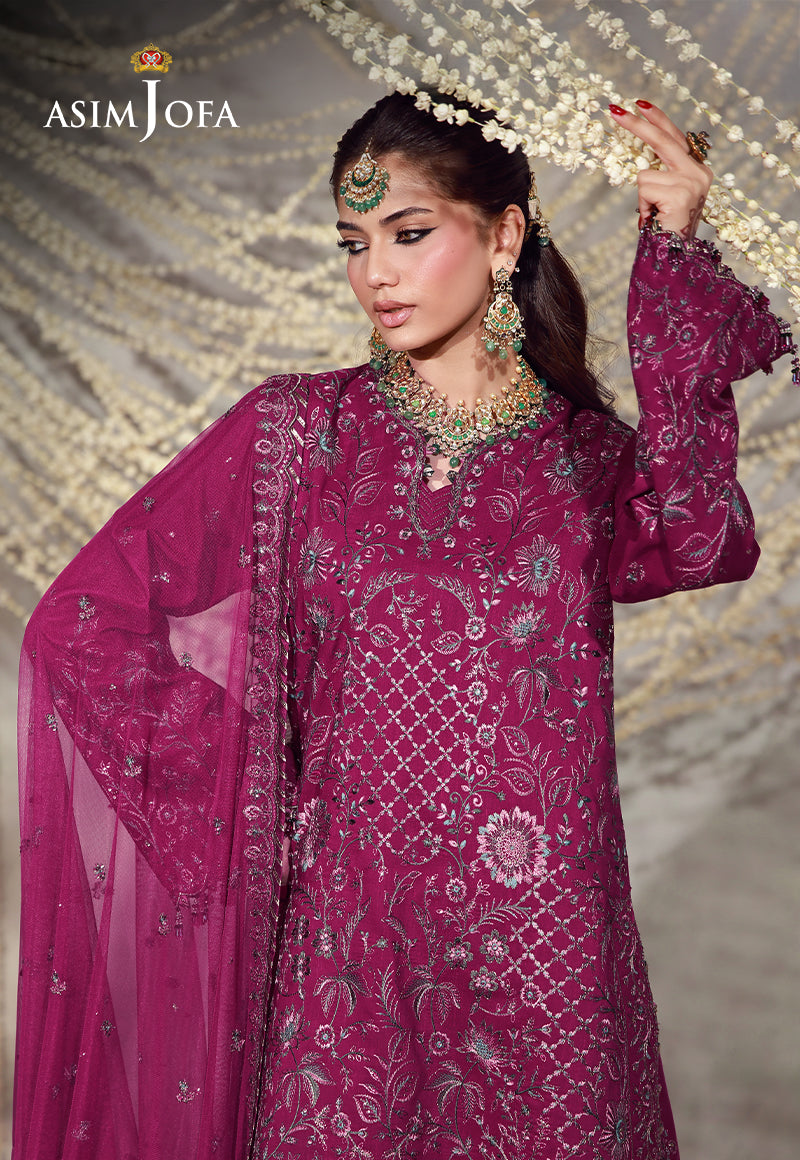 AJULFE-05 Embroidered Raw Silk Unstitched 3 Pcs