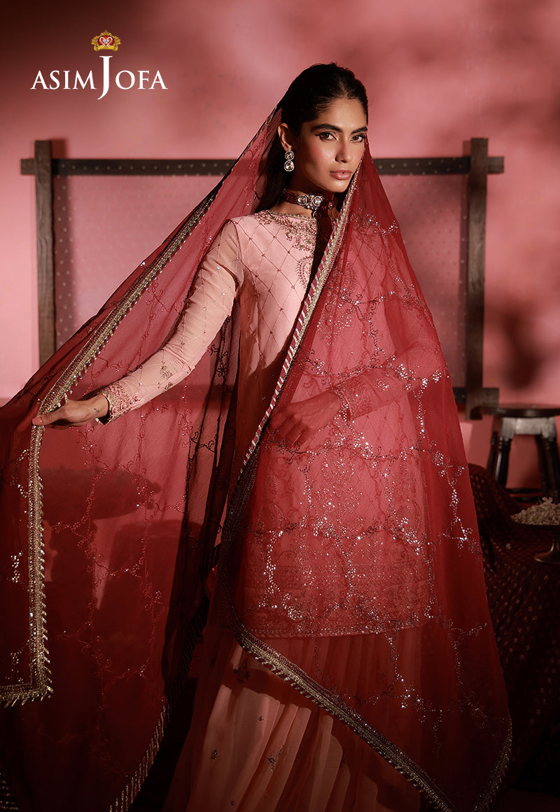 AJUFC-21 Embroidered Chiffon Unstitched 3 Pcs