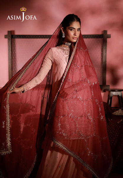 AJUFC-21 Embroidered Chiffon Unstitched 3 Pcs