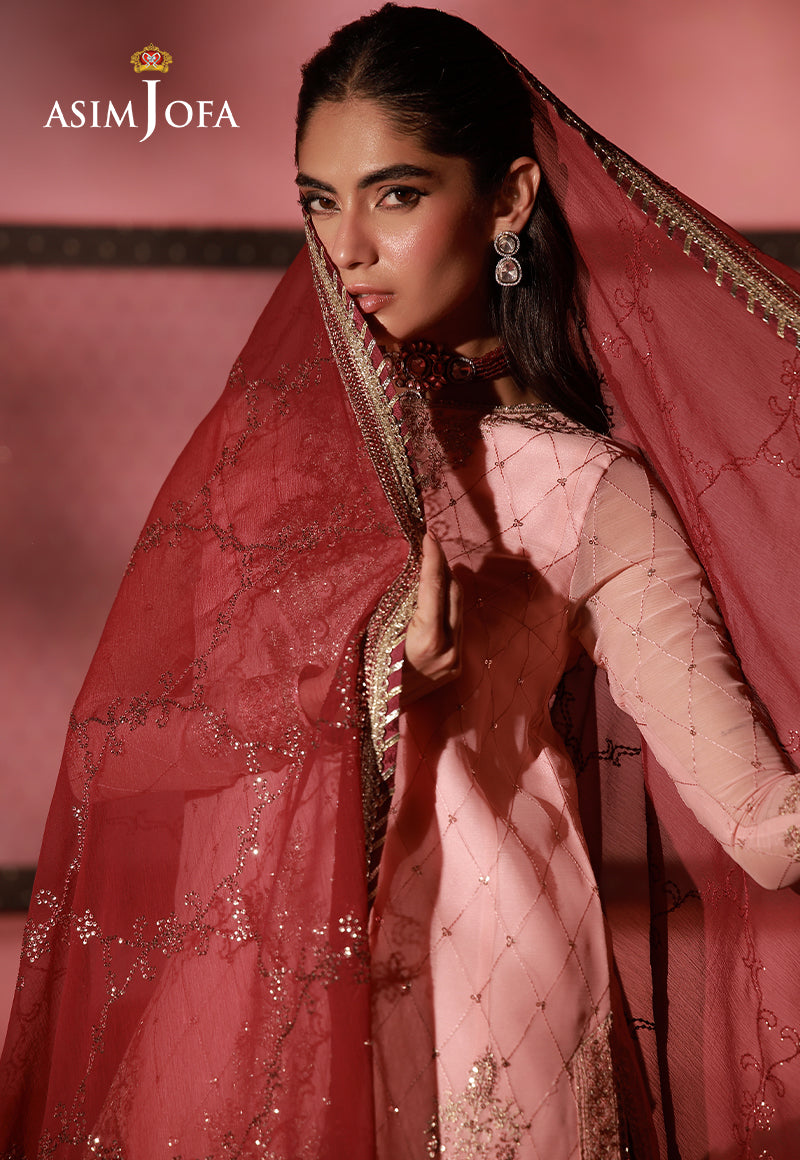 AJUFC-21 Embroidered Chiffon Unstitched 3 Pcs