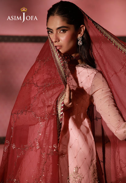AJUFC-21 Embroidered Chiffon Unstitched 3 Pcs